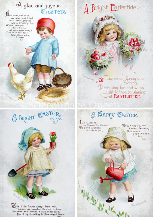 Vintage  Eastertide Four Pack A3 Decoupage Queen - Arrving Soon