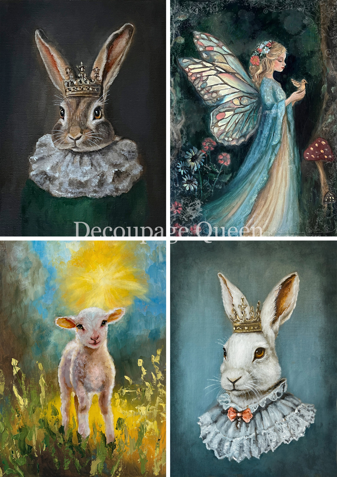 Teresa Rene Art - Spring ‘25 Four Pack A3 Decoupage Queen