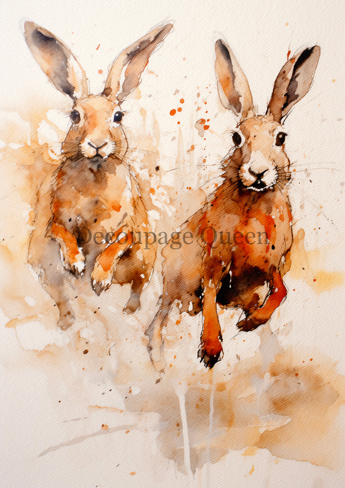 Andy Skinner Hare A4 Rice Paper Decoupage Queen