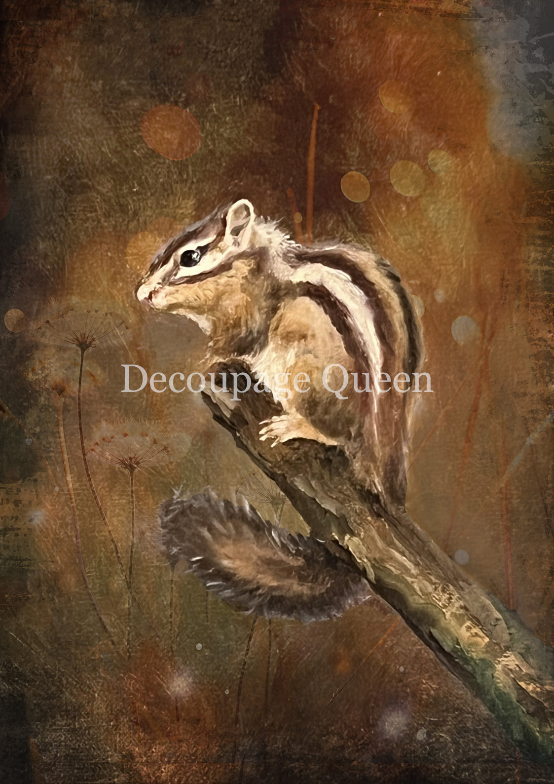 Teresa Rene Art Resting Chipmunk Rice Paper A3