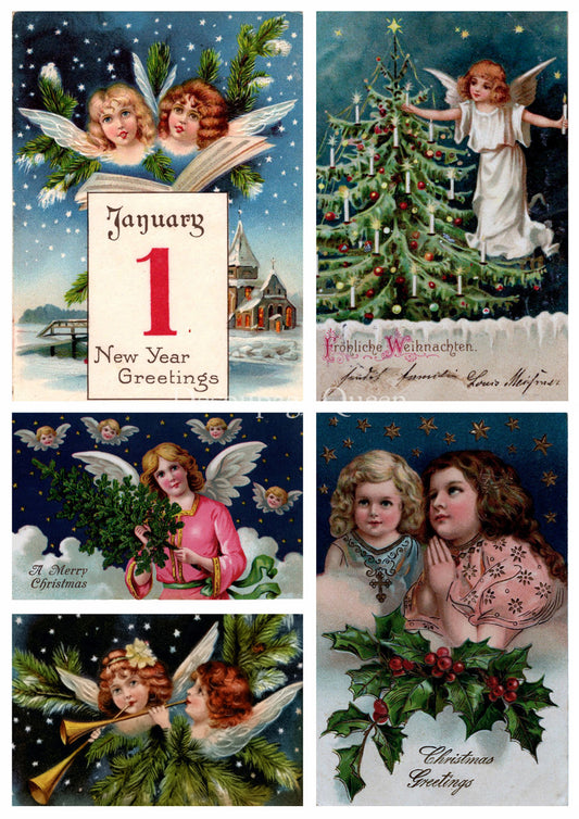 Starry Cherubs A3 Rice Paper Decoupage Queen