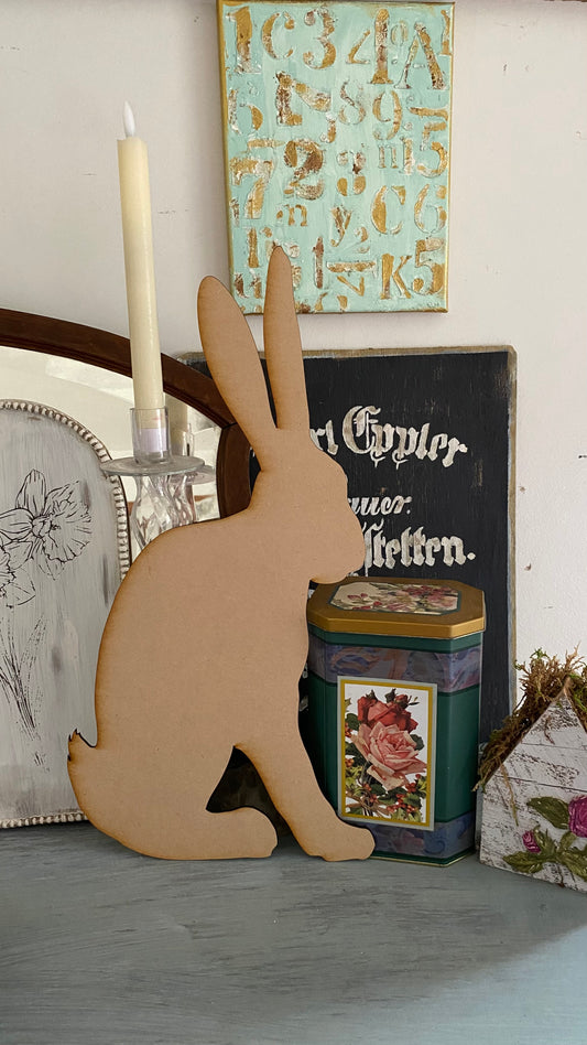 DIY Hare Cutout – Large Wooden Rabbit Surface (Available in 1/8” or 1/4” MDF)