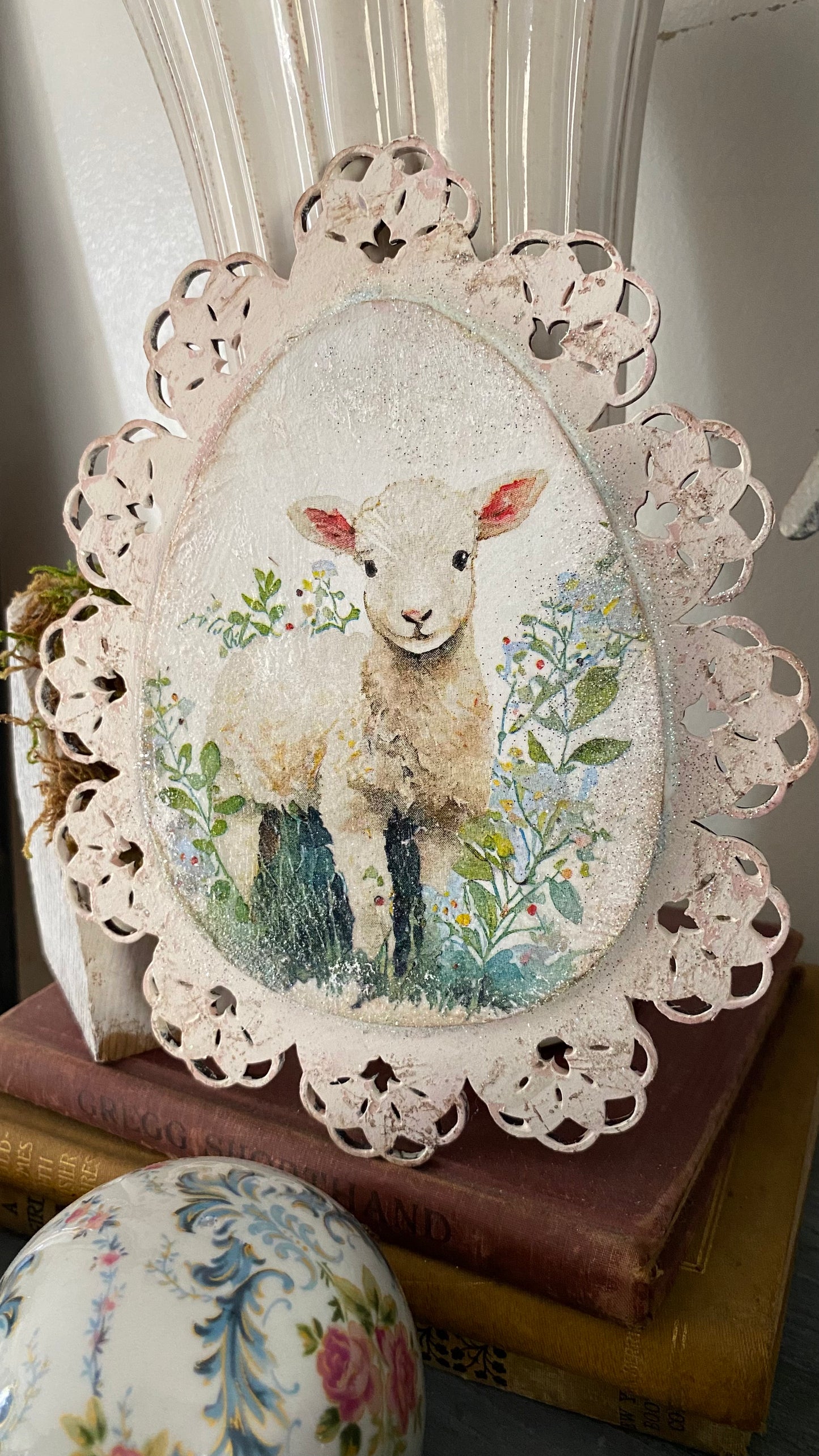 Lace Easter Egg MDF Craft Surfaces – Set of 2 | Vintage Easter DIY Decor Blank