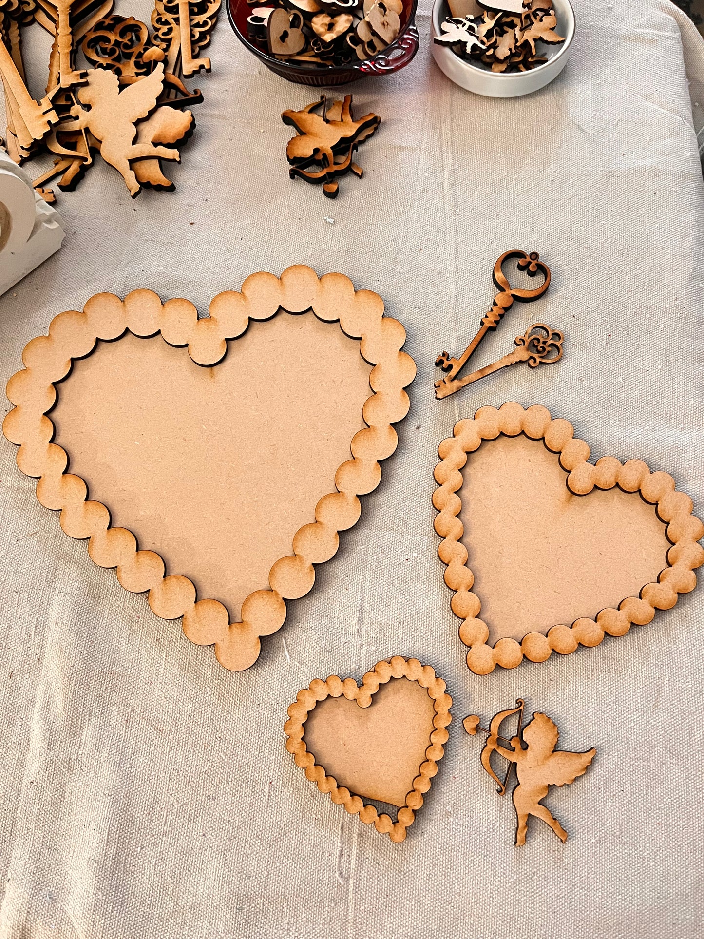 Scalloped Framed Hearts — Layered Creative Set (3 Sizes)