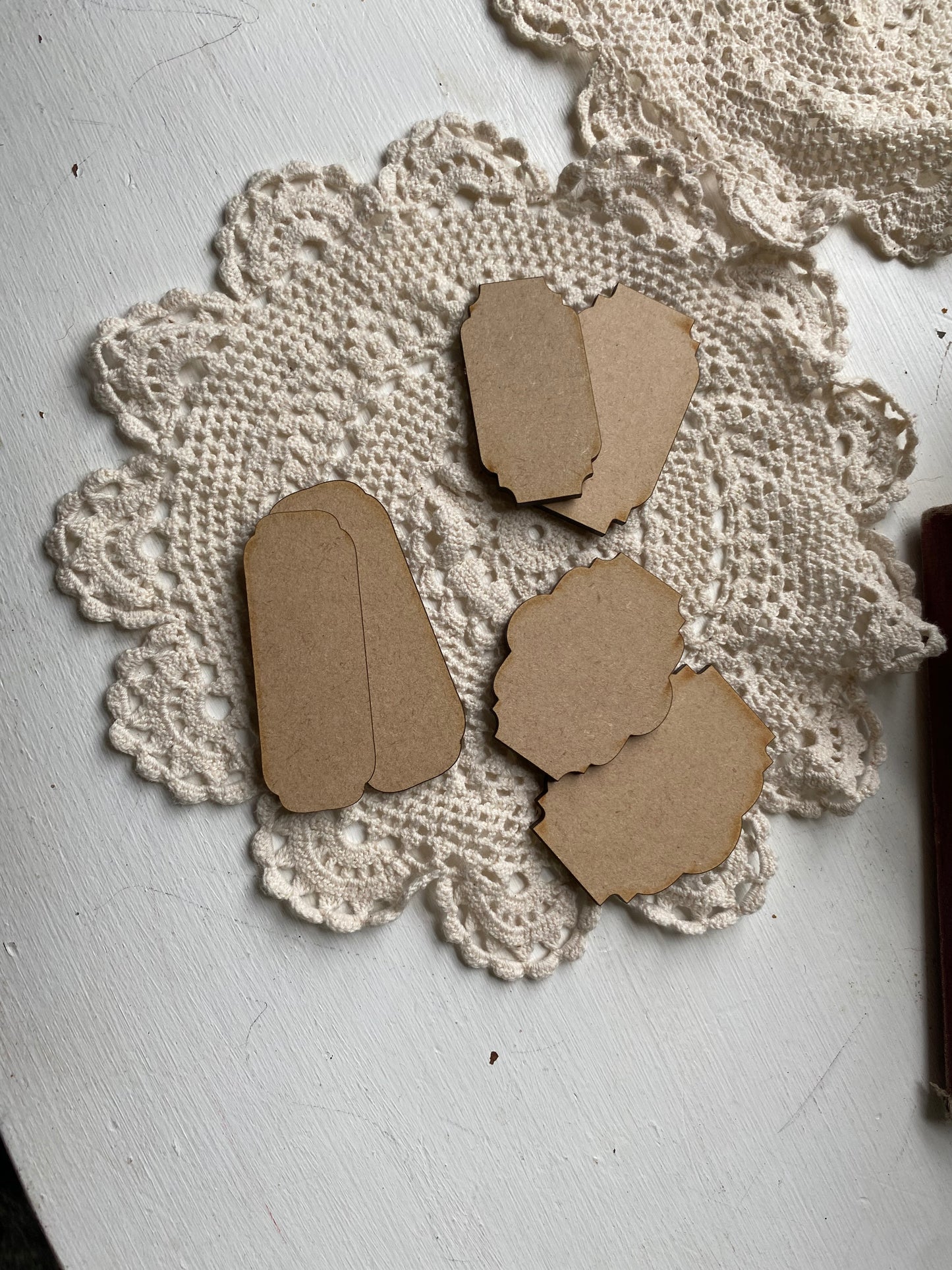 Small Layered Labels Set - Mdf DIY Surface