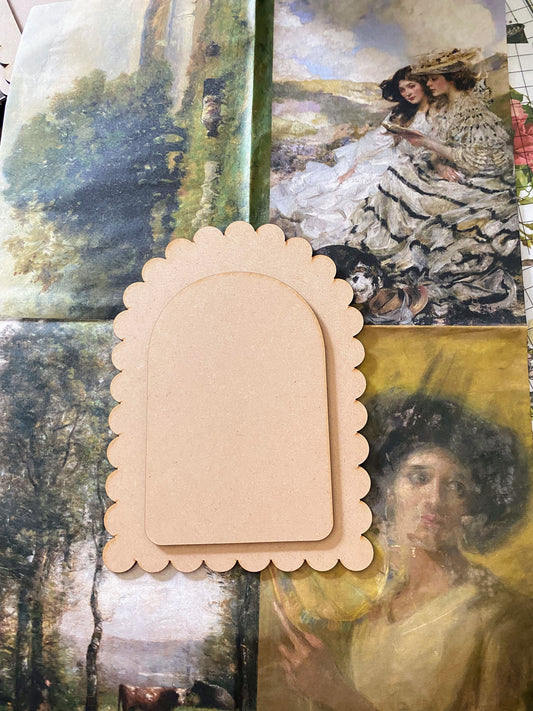 Scalloped Arch Panel Set – 2-Piece Layered Surface for Decoupage, DIY & Mixed Media