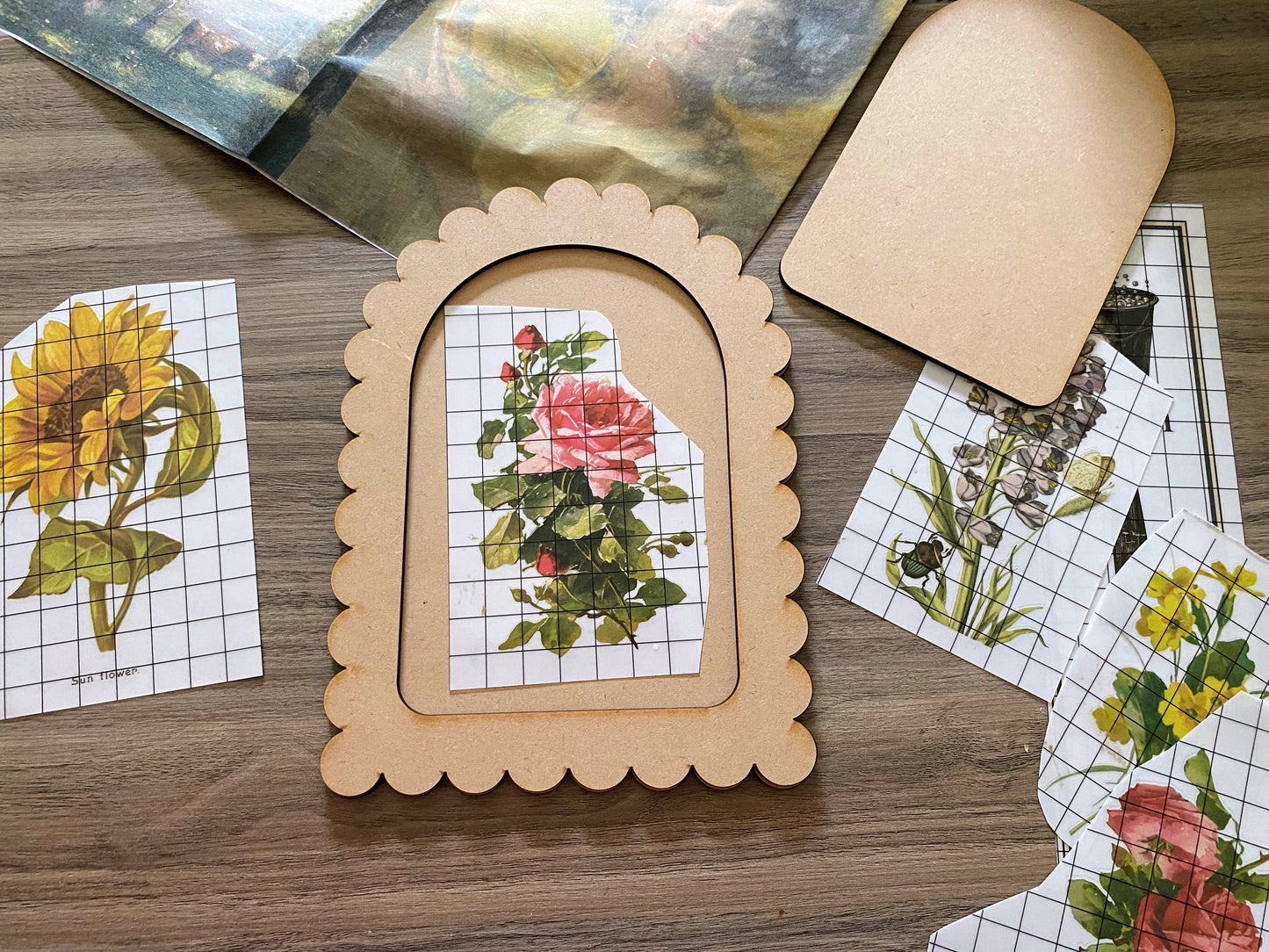 Scalloped Arch Panel Set – 2-Piece Layered Surface for Decoupage, DIY & Mixed Media