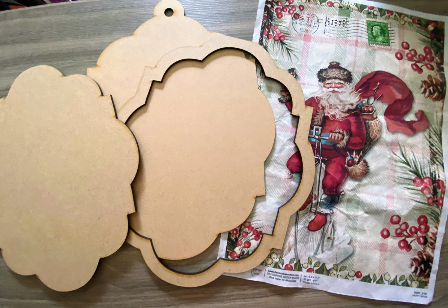 Baroque Hanger Panel Set – 3-Piece Layered MDF Surface for DIY & Mixed Media Art