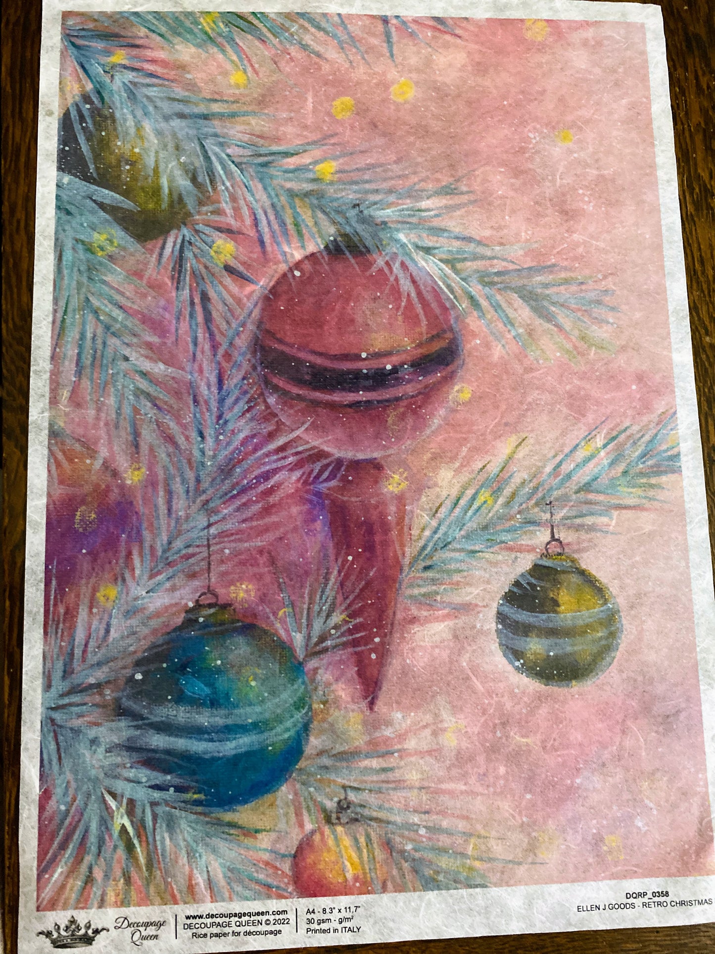 Ellen J Goods - Retro Christmas 3 Rice Paper A3