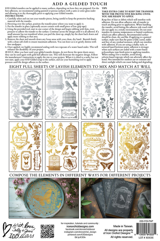 IOD - Papillon Foil TRANSFER 8 x 12” PAD