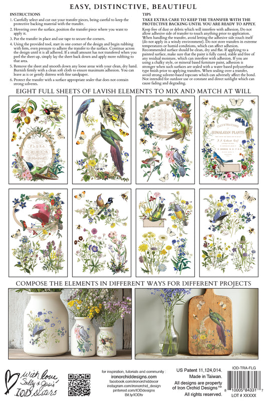 IOD - Flora Greca TRANSFER 8 x 12” PAD