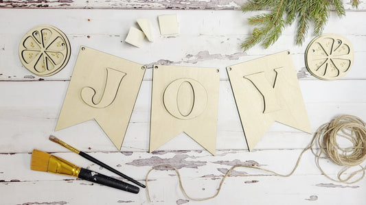 DIY JOY Banner cut outs - unfinished