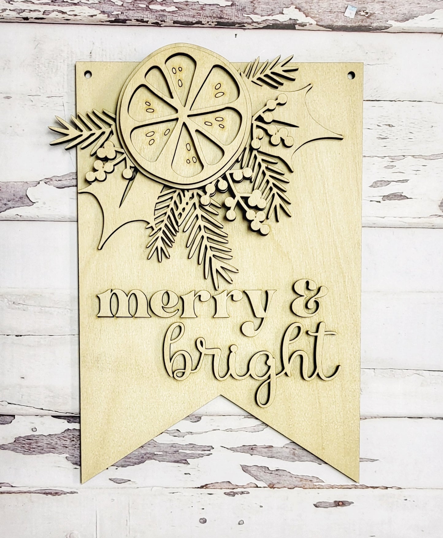 DIY Merry & Bright Wall Decor - unfinished DIY