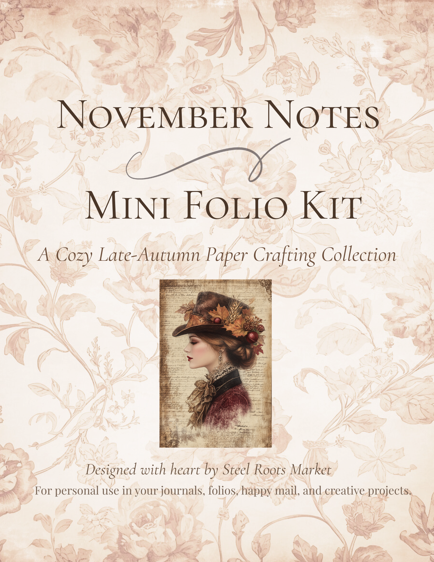 November Notes: A Mini Folio Kit (5-Page Printable Ephemera Pack)