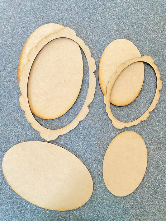 Oval Base with Scalloped Frame 2 piece set ~ DIY Surface