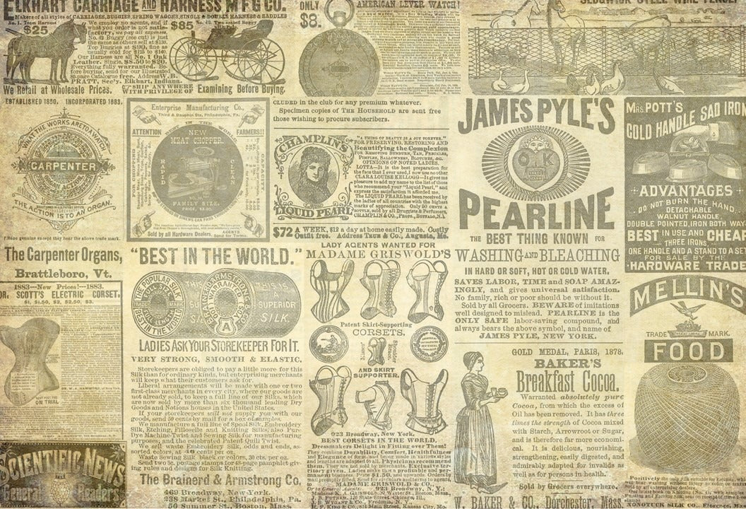 Vintage Add Decoupage Paper