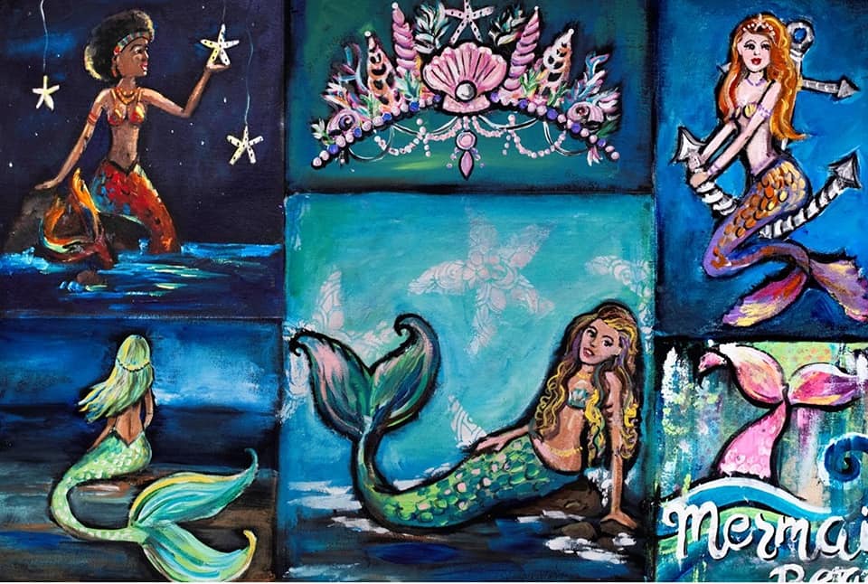 Mermaid Beach Decoupage Paper
