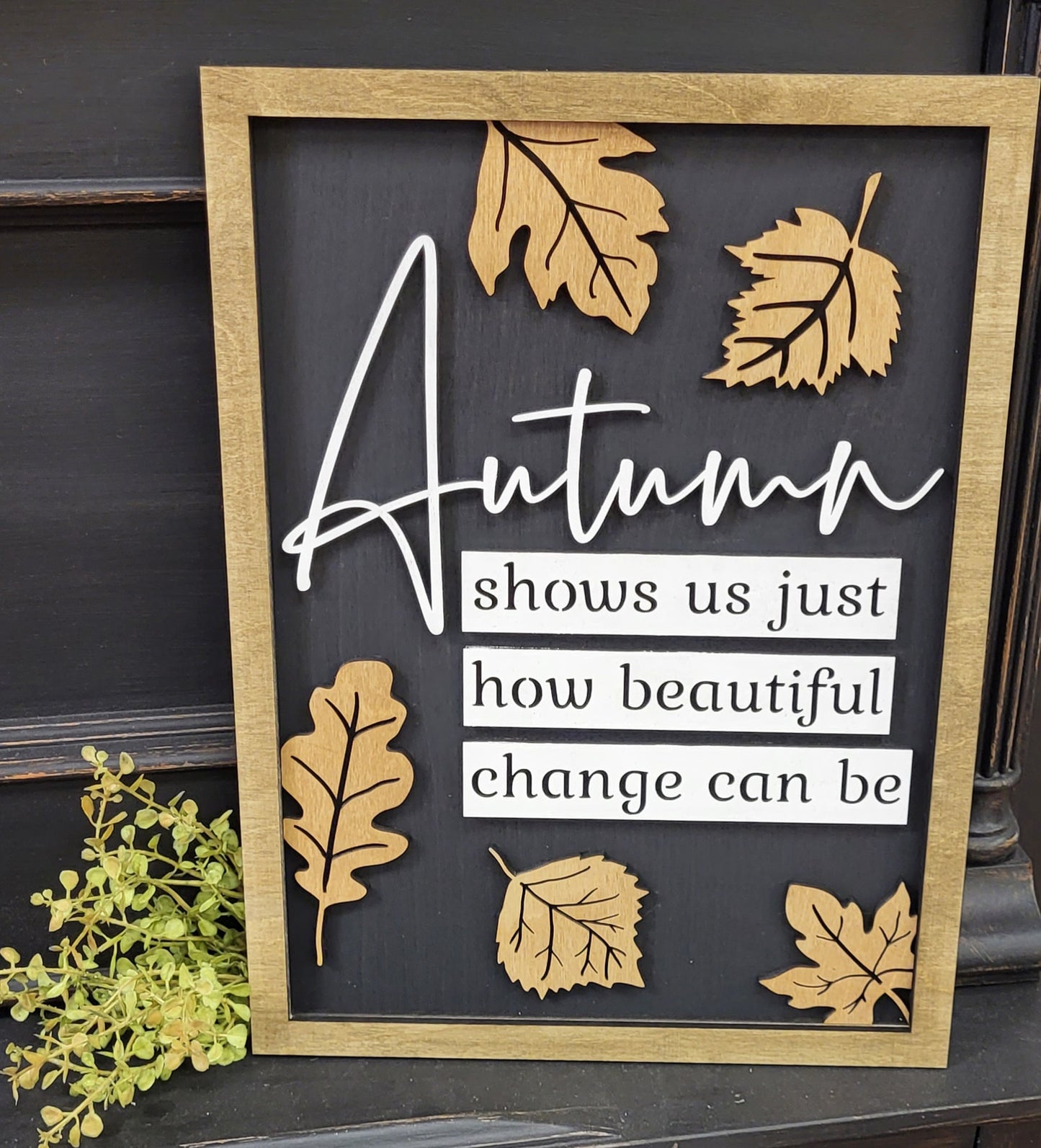 DIY - Autumn Leaves Sign - unfinished
