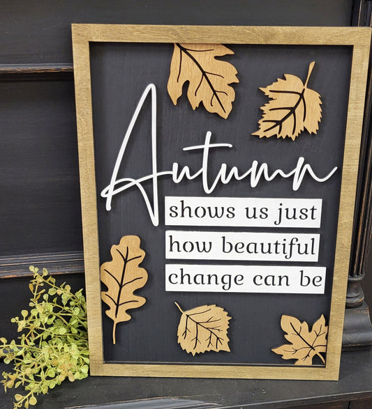 DIY - Autumn Leaves Sign  - unfinished