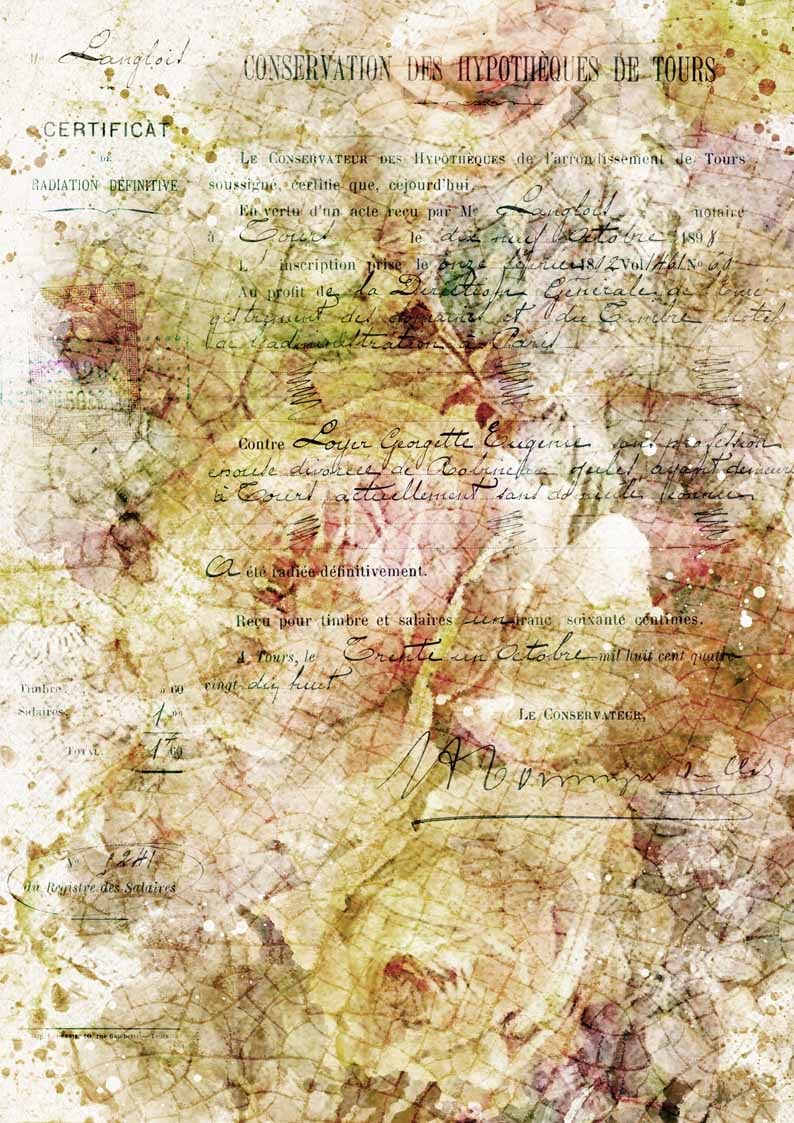 Abstract Floral Rice Paper