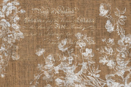 Floral Burlap Landscape Decoupage Paper - Roycycled