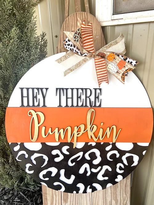 22'' Unfinished Door hanger Hey There Pumpkin