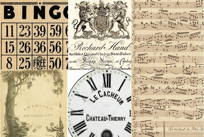 Typography Blocks Decoupage Paper