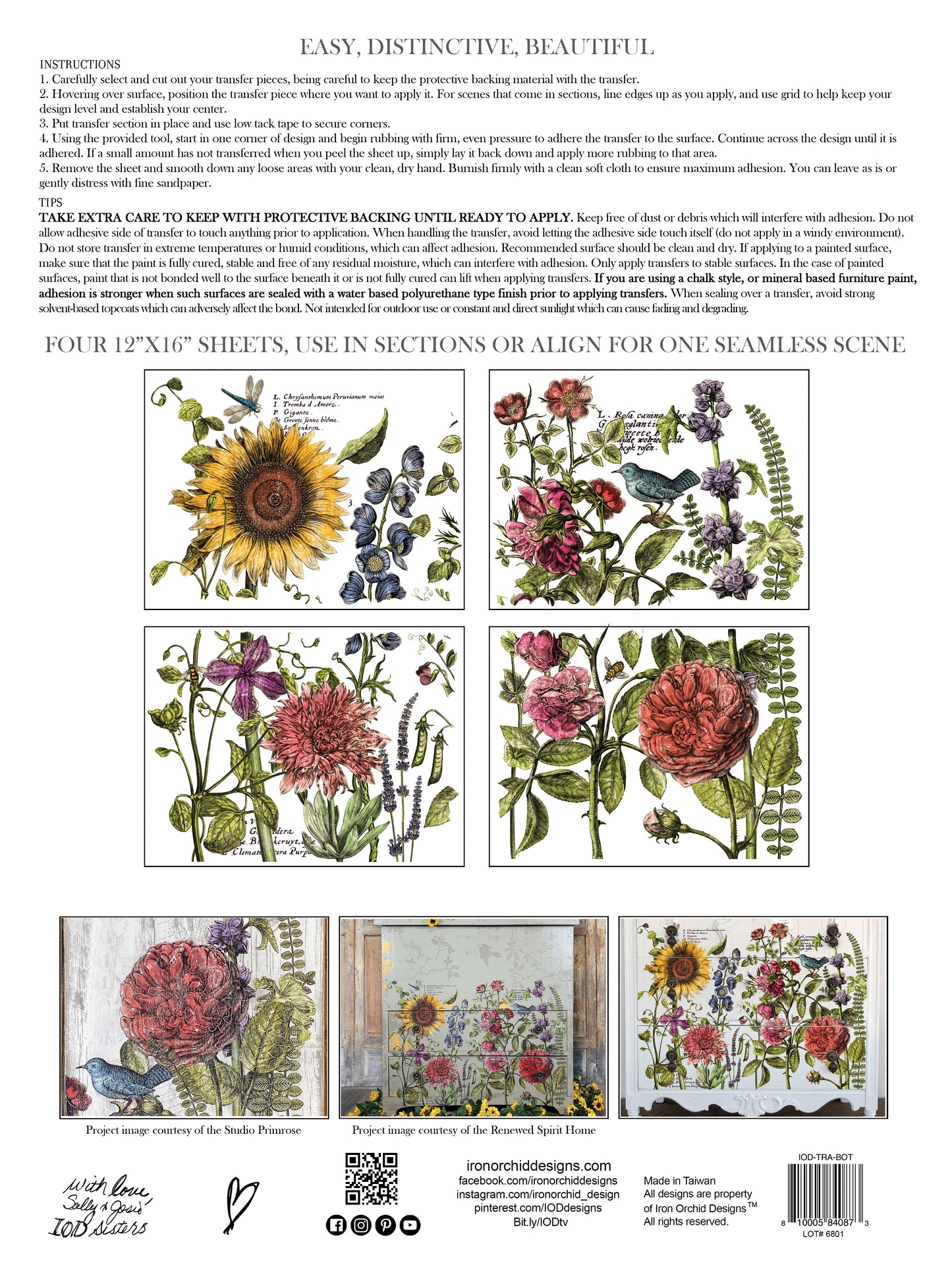 ** Pre - Order** IOD Botanist Journal Decor Transfer **PRE-ORDER**