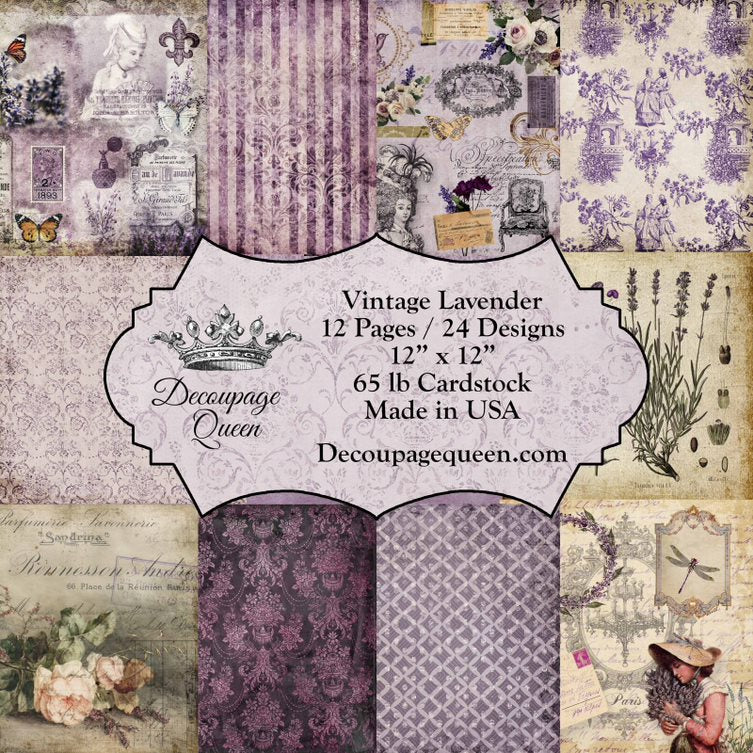 Vintage Lavender Collection Scrapbook Paper Pack