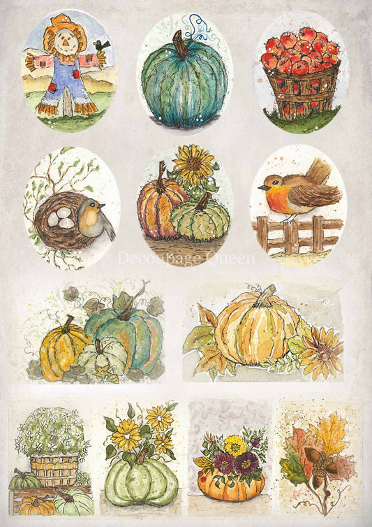Old to Ooh La La - Autumn Minis Rice Paper