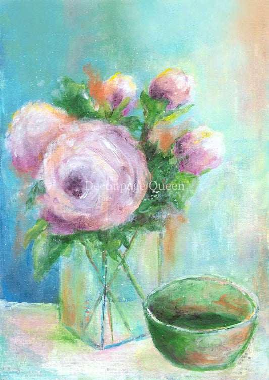 Ellen J Goods - Cottage Roses III Rice Paper
