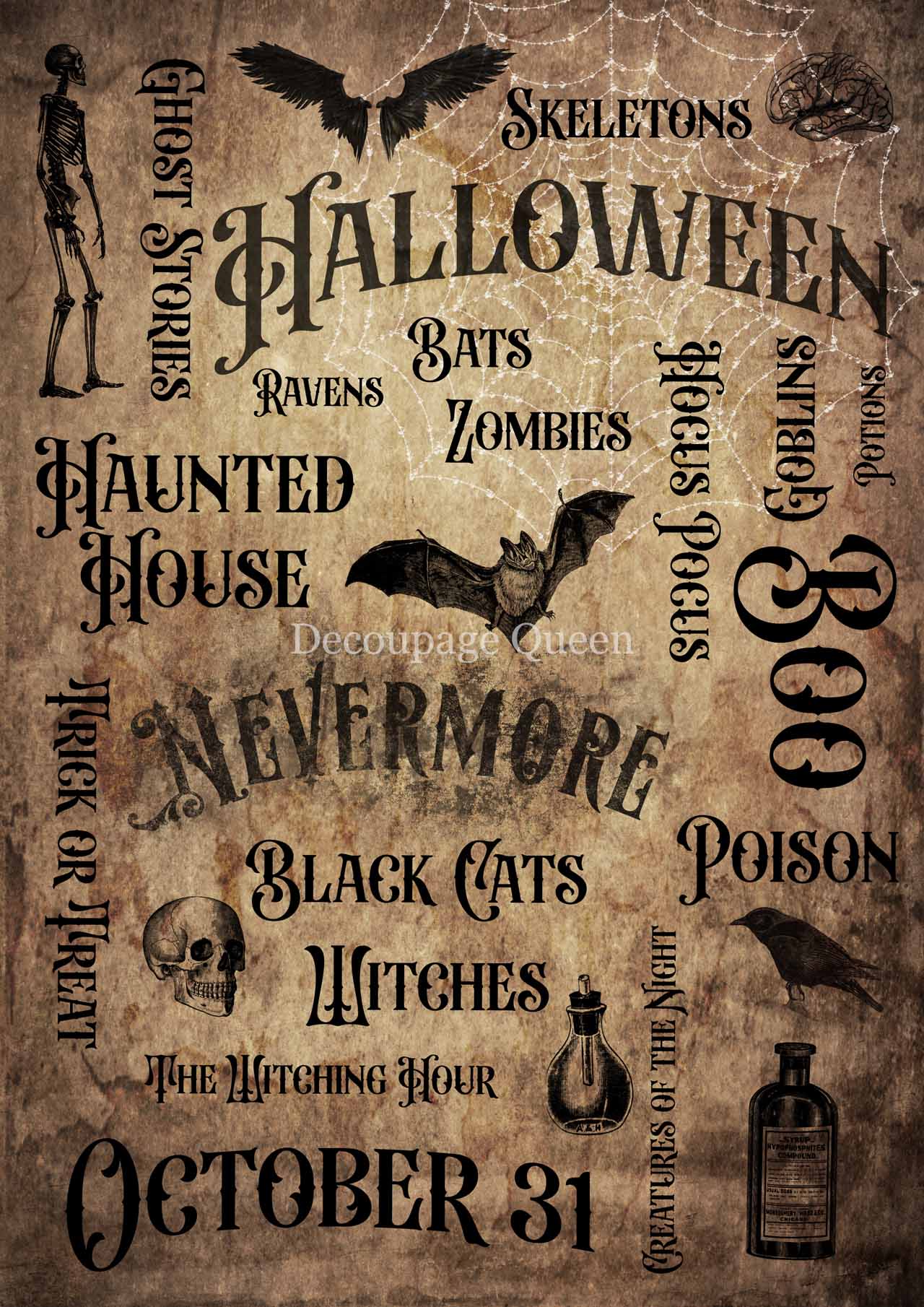 Bewitching Words Rice Paper A3