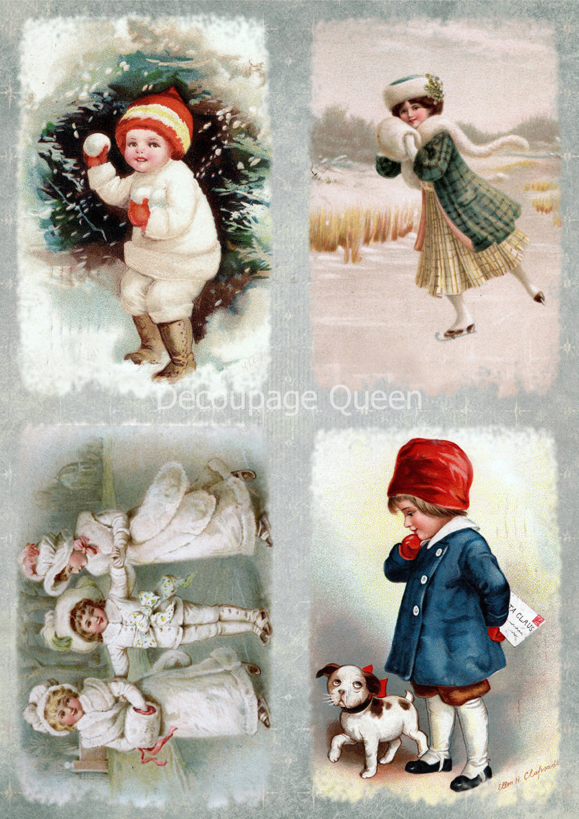 Snow Babies Rice Paper A3