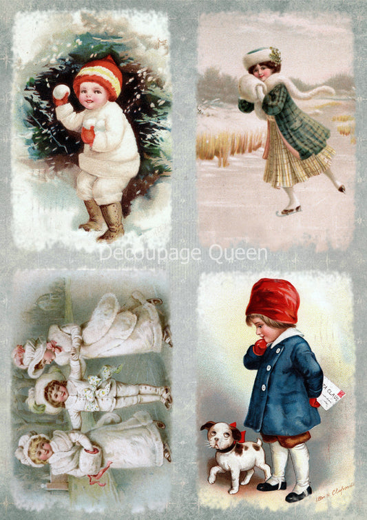 Snow Babies Rice Paper A3