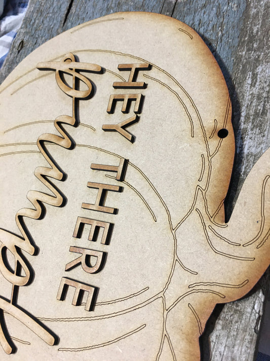 Hey There Pumpkin – Unfinished Layered Sign Kit | Fall DIY Decor