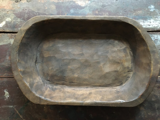 Small wooden Bowl ~ 9.5" - 10" long- Vintage Farm house style