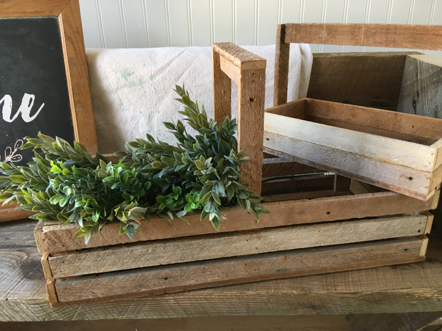 Handmade custom wooden basket with handle