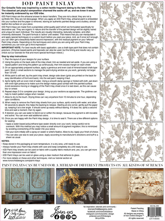 Grisaille Toile Paint InLay by IOD -