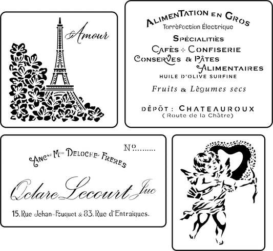 Valentines French Mini Pack B Stencil