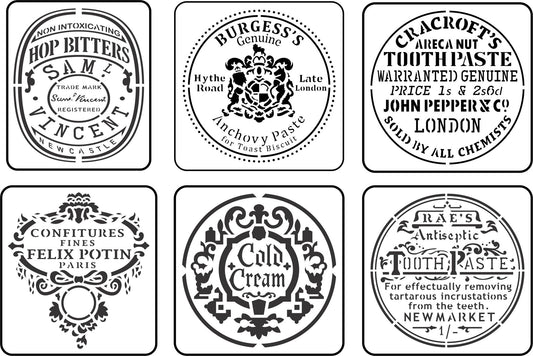 .Mini Jar Label Pack Stencil