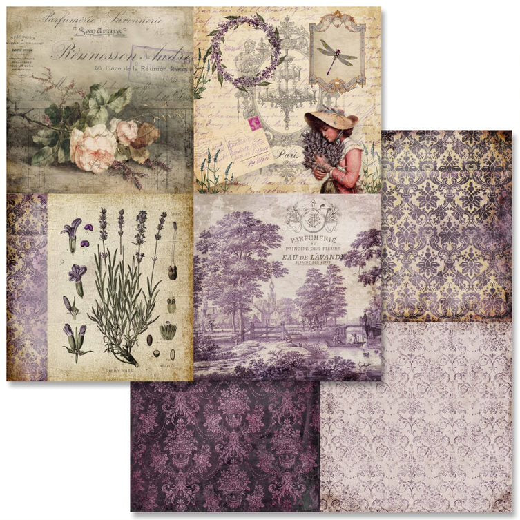 Vintage Lavender Collection Scrapbook Paper Pack