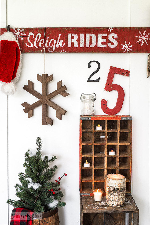 Sleigh Rides Stencil - Funky Junks Old Sign Stencils