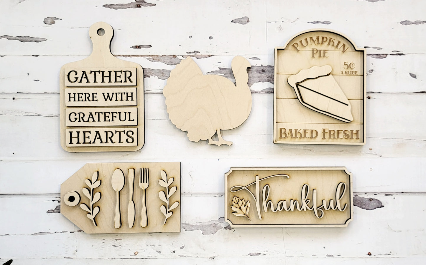 DIY Thankful Thanksgiving Tier Tray set - unfinished
