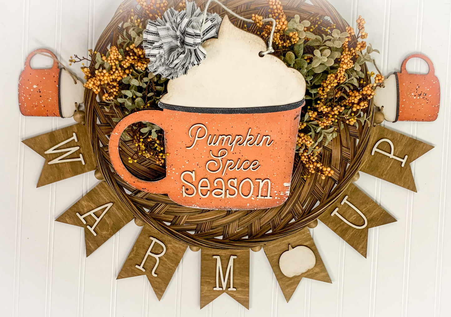 DIY Be Cozy with reversible Fall Banner cut outs - unfinished