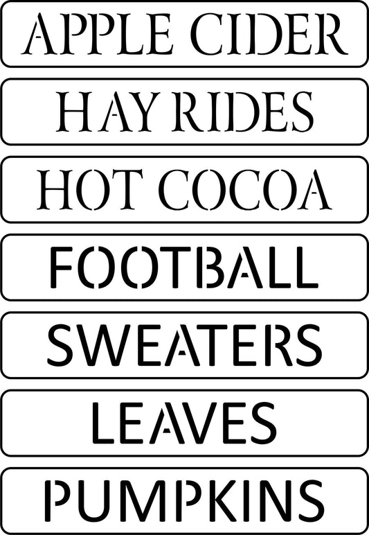 Fall Words JRV Stencil Pack