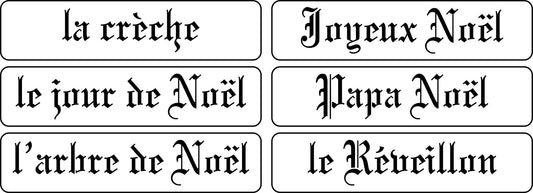 French Christmas Words Stencil Pack
