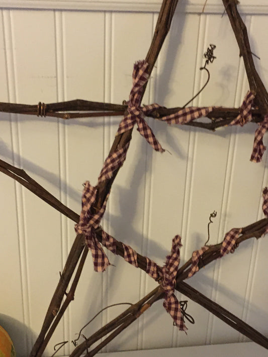 Handmade rustic grapevine Star