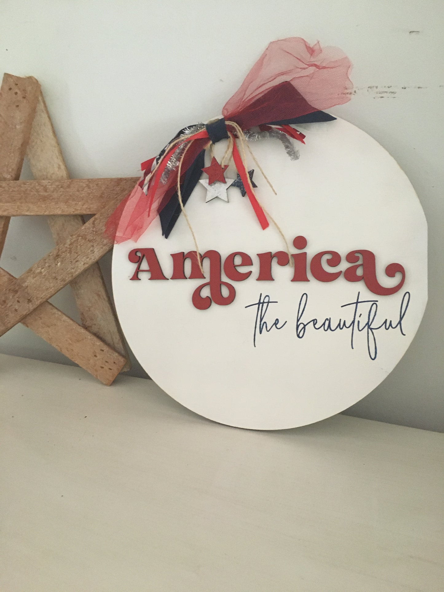 11” Round America the beautiful - unfinished