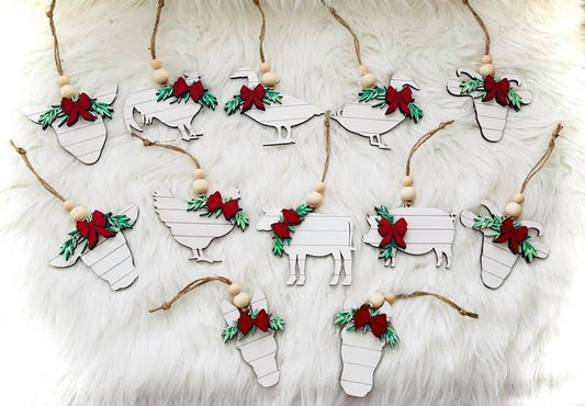Farm Animals - shiplap - ornaments - unfinished DIY