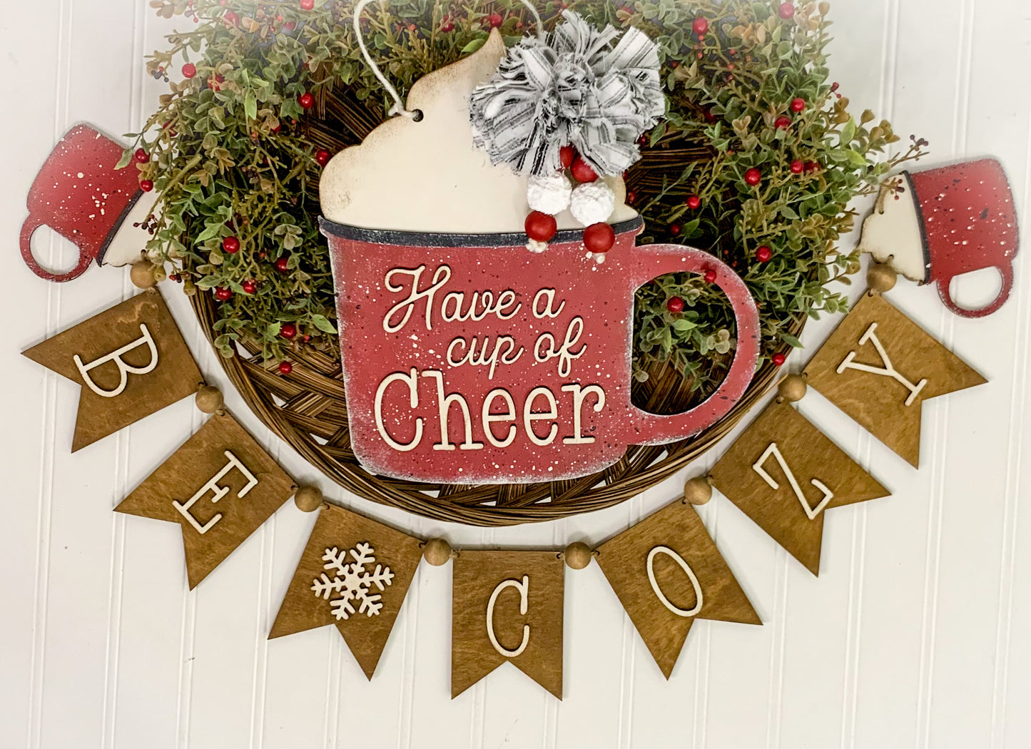 DIY Be Cozy with reversible Fall Banner cut outs - unfinished